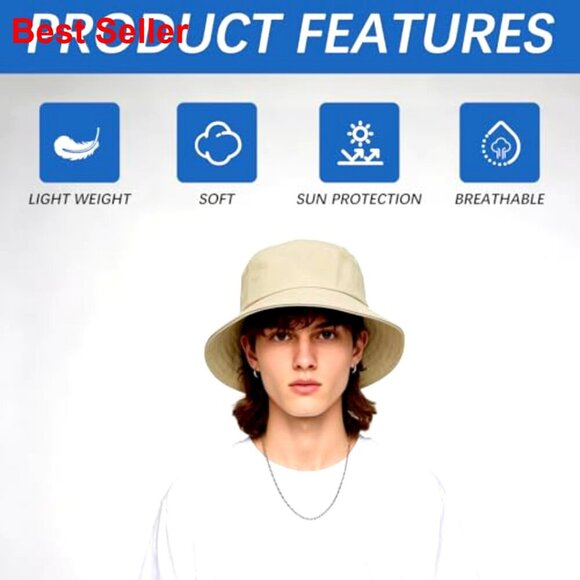 Polyester Blend Bucket Hats Blank Sublimation DIY UPF 50+ main image 4
